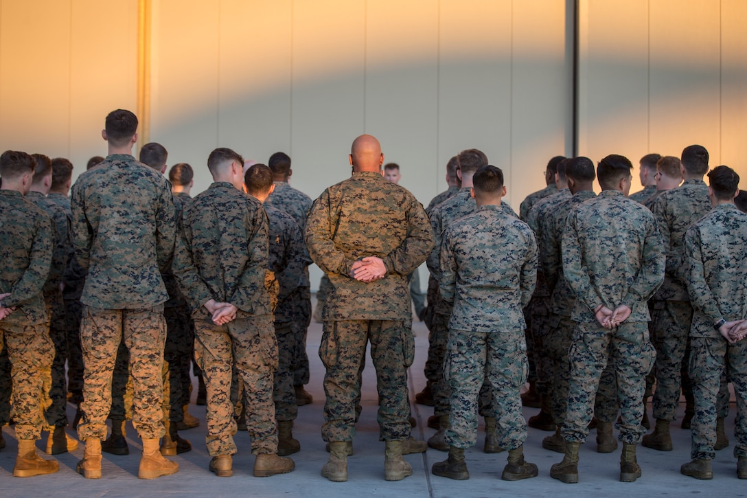U.S. Marines attached to 11th Marine Expeditionary Unit (MEU) return home and are welcomed by friends and family on Marine Corps Air Station (MCAS) Yuma, Ariz.,  Nov 24, 2019.