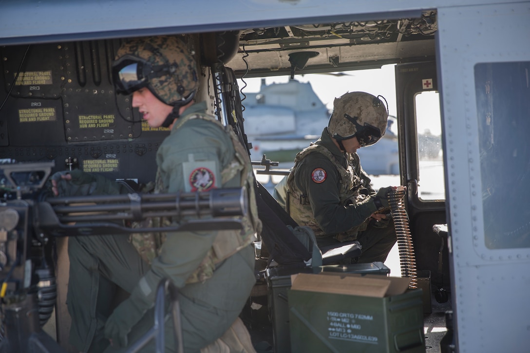 U.S. Marines with Marine Test and Evaluation Squadron One (VMX-1) conduct a live fire training exercise with the AH-1Z Cobra and F-35B Lightning II in Yuma, Ariz., Nov. 26, 2019.