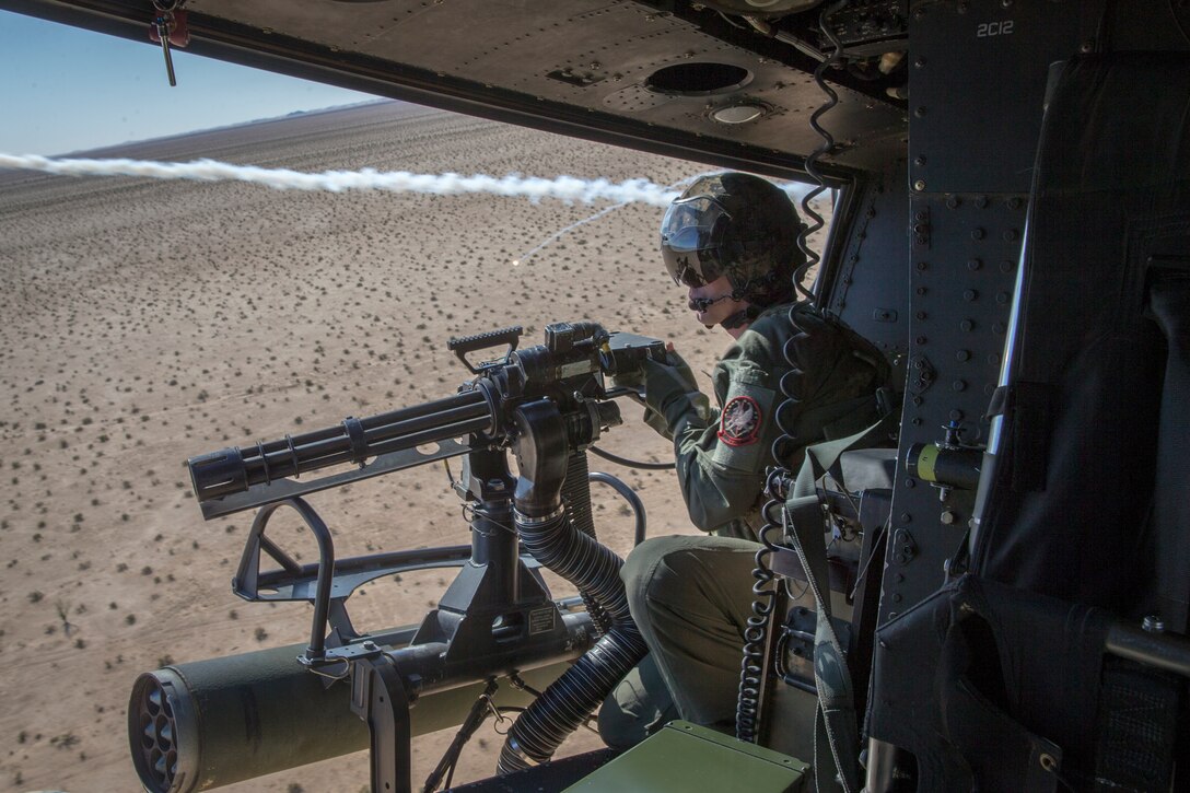 U.S. Marines with Marine Test and Evaluation Squadron One (VMX-1) conduct a live fire training exercise with the AH-1Z Cobra and F-35B Lightning II in Yuma, Ariz., Nov. 26, 2019. VMX-1 is an operational test squadron that tests multiple aircraft, allowing for the continuation of safety improvements, aircraft reliability, and overall lethality of Marine Corps aircraft. (U.S. Marine Corps photo by Lance Cpl. John Hall)