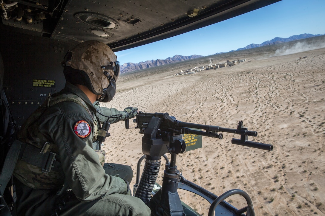 U.S. Marines with Marine Test and Evaluation Squadron One (VMX-1) conduct a live fire training exercise with the AH-1Z Cobra and F-35B Lightning II in Yuma, Ariz., Nov. 26, 2019.