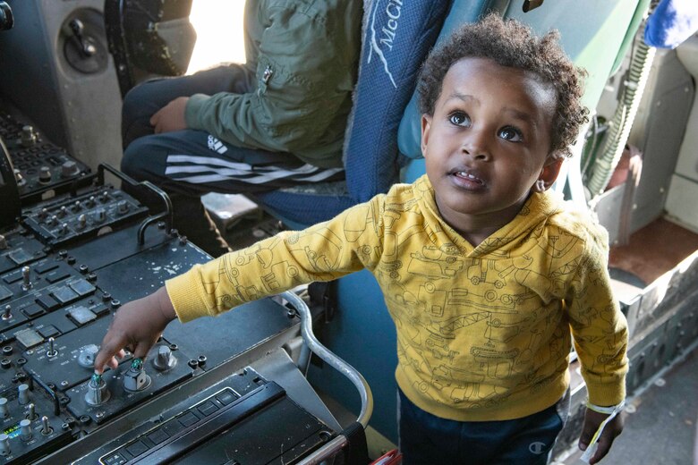 Children and families attend Aerospace and Aviation Day 2020.