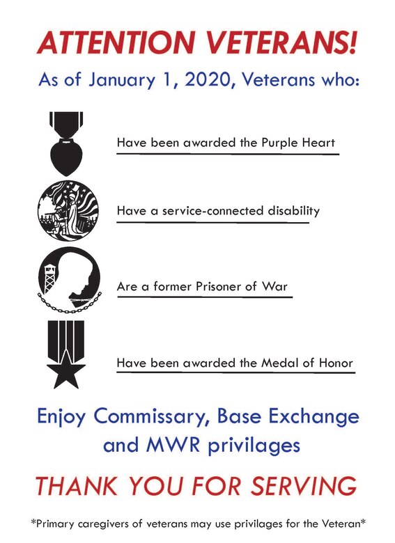 Patronage expansion program grants Veterans Commissary, Base Exchange