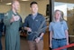 Brig. Gen. E. John Teichert, 412th Test Wing Commander; James M. Wang, program designer and Air Force ROTC student at Stanford University in Palo Alto, Calif.; and Dori Spaulding, command spouse representative for the 412th Operations Group, prepare to launch the TechEd High School Makerspace during a ribbon-cutting ceremony at Edwards Air Force Base, January 29. (Air Force photo by Grady T. Fontana/Released)