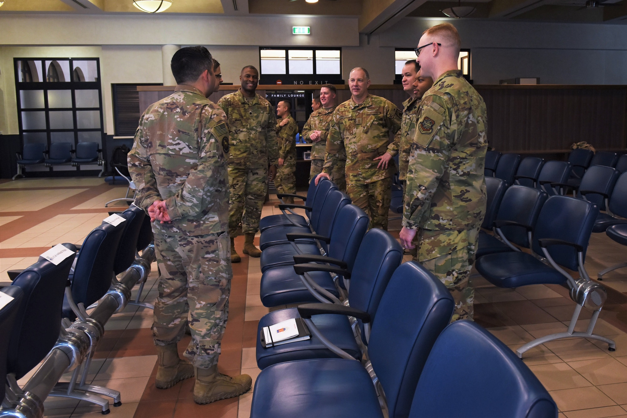 U.S. Air Force Maj. Gen. John Gordy, U.S. Air Force Expeditionary Center commander, speaks to Airmen from the 724th Air Mobility Squadron during a site visit at Aviano Air Base, Italy, Jan. 24, 2020. The USAF Expeditionary Center provides direct oversight for the Global Air Mobility Support System and installation support, contingency response and building partnership capacity mission sets within the global mobility enterprise.