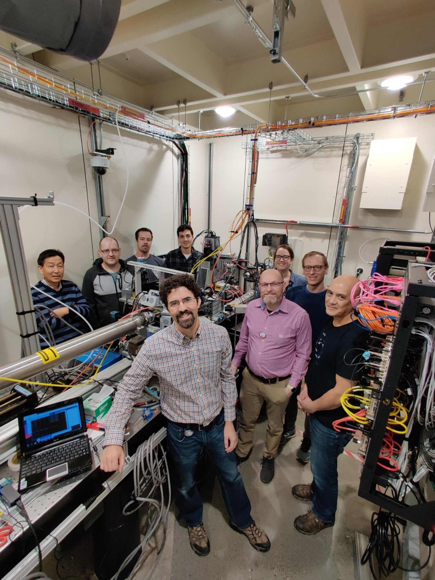 Air Force Research Laboratory and Cornell High Energy Synchrotron Source personnel collaborate at the Functional Materials Beamline of the Materials Solution Network section of CHESS. (Courtesy photo)
