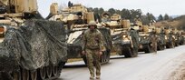 Elements of 2nd Armored Brigade Combat Team, 1st Cavalry Division, convoy to the Hohenfels Training Area for Combined Resolve XIII on Jan. 18, 2020. Combined Resolve XIII is a biannual U.S. Army Europe and 7th Army Training Command led exercise intended to evaluate and certify the readiness and interoperability of U.S. Forces mobilized to Europe in support of Atlantic Resolve.