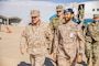 U.S. Marine Corps Gen. Kenneth F. McKenzie Jr., the commander of U.S. Central Command, left, meets with Brig. Gen. Nasser Mohammed Al-Dossari, the Royal Saudi Air Force Operations Support Wing Commander, right, Jan. 29, 2019. (U.S. Marine Corps photo by Sgt. Roderick Jacquote)