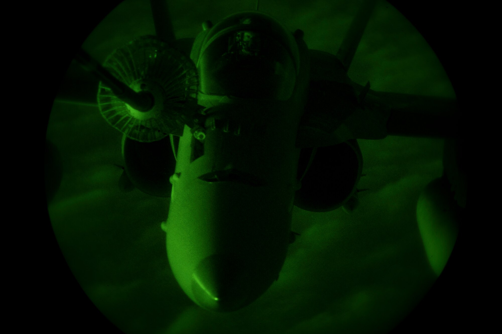 A U.S. Marine Corps F/A-18 Hornet assigned to Marine Fighter Attack Squadron (VMFA) 251 receives fuel from a U.S. Air Force KC-10 Extender assigned to the 908th Expeditionary Air Refueling Squadron above the U.S. Central Command area of responsibility, Jan. 22, 2020.