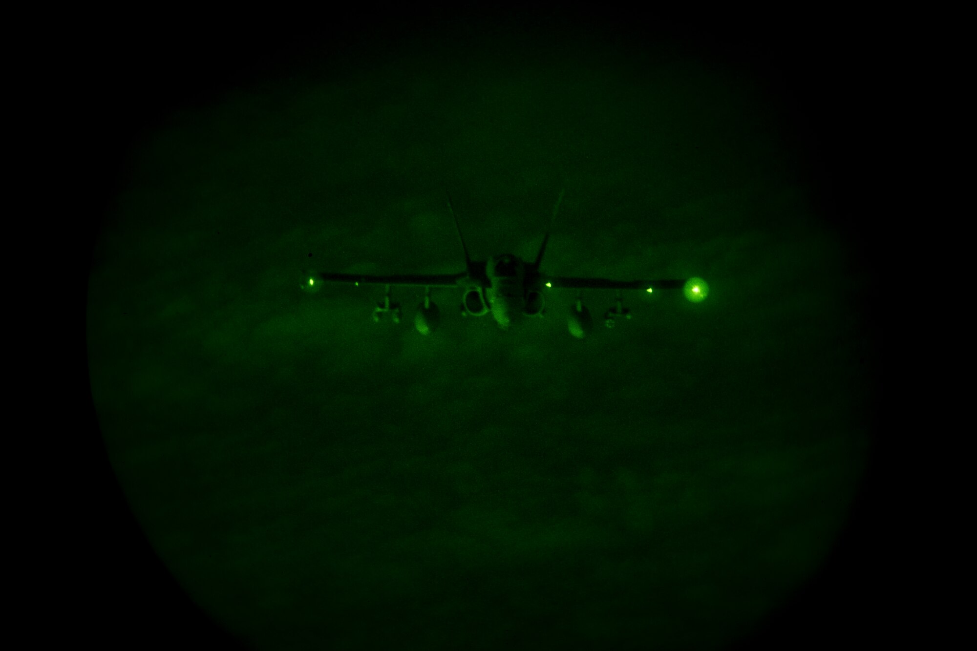 A U.S. Marine Corps F/A-18 Hornet assigned to Marine Fighter Attack Squadron (VMFA) 251 flies above the U.S. Central Command area of responsibility, Jan. 17, 2020.