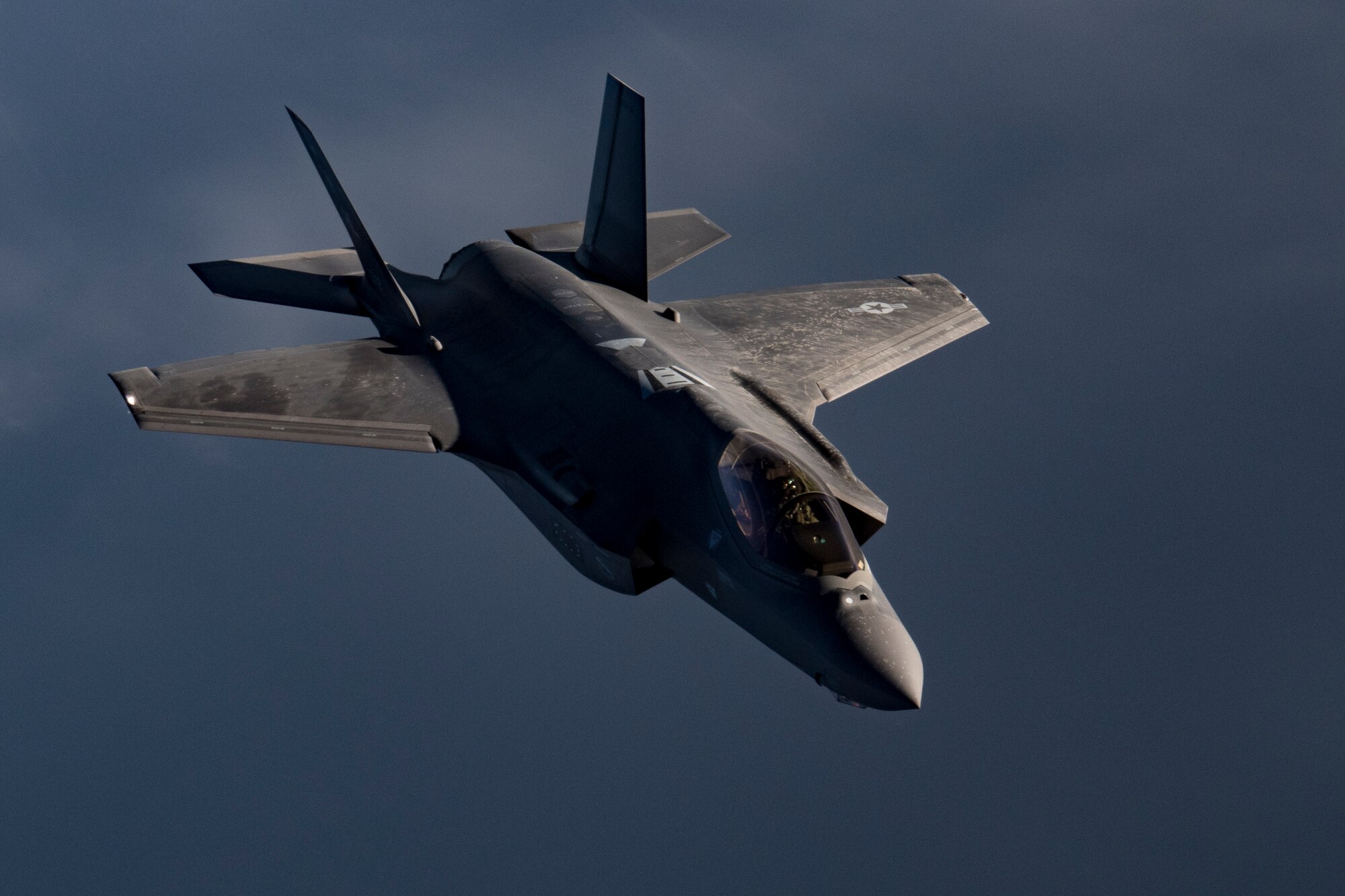 A U.S. Air Force F-35A Lightning II assigned to the 34th Expeditionary Fighter Squadron conducts a mission in the U.S. Central Command area of operation, Jan. 3, 2020.