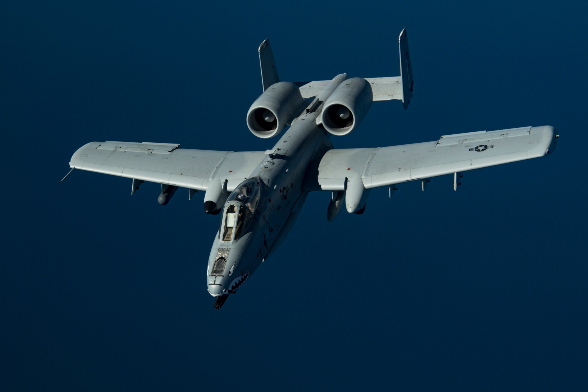 A U.S. Air Force A-10C Thunderbolt II flies above the U.S. Central Command area of responsibility, Jan. 17, 2020.