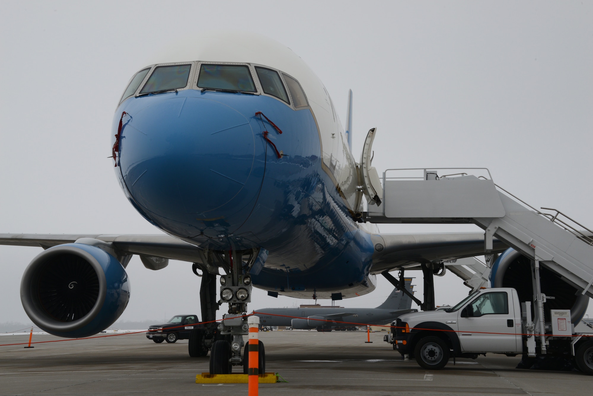 U.S. Air Force C-32 call sign “Air Force Two” on the ramp at the Iowa Air National Guard in Sioux City, Iowa on January 30, 2020