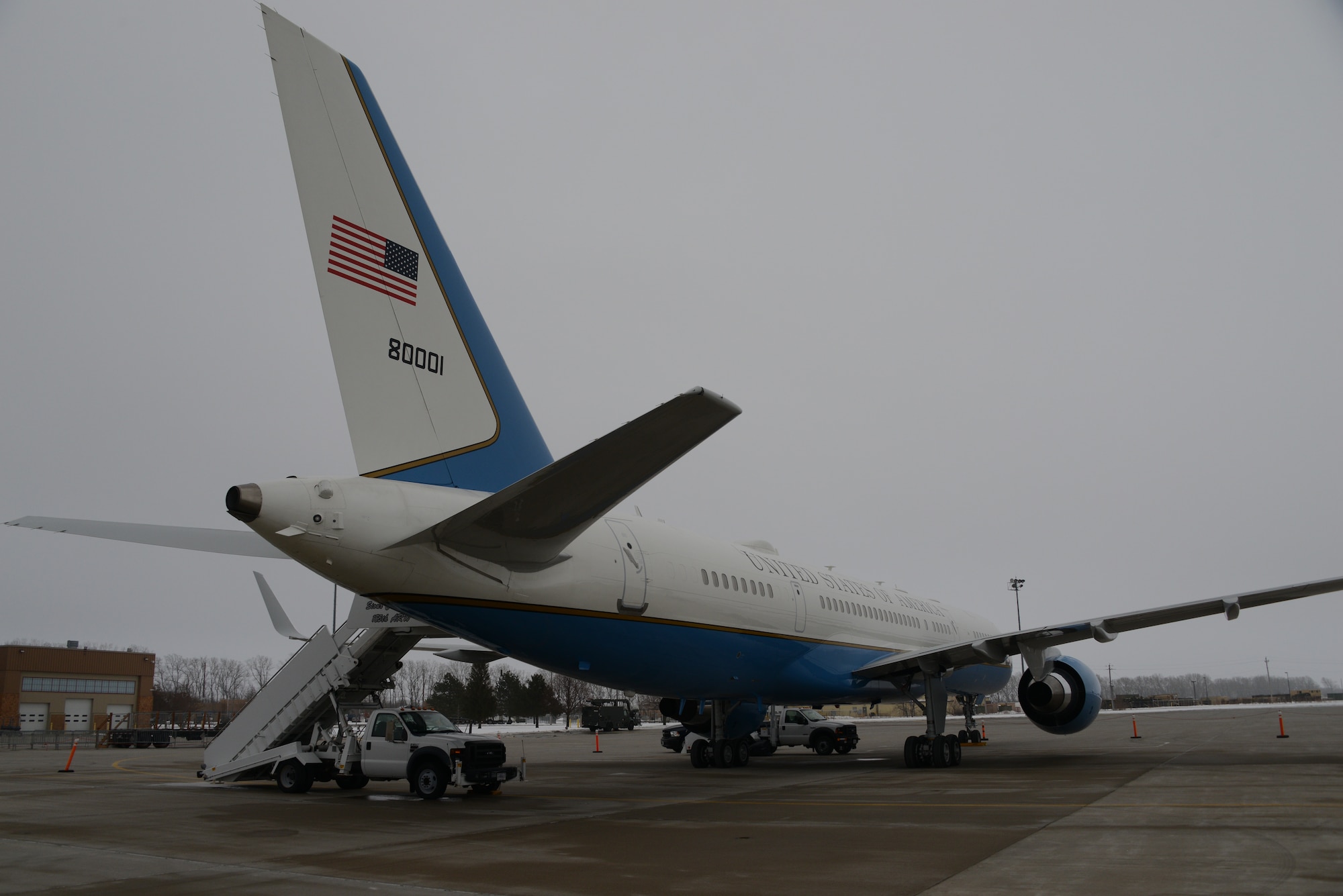 U.S. Air Force C-32 call sign “Air Force Two” on the ramp at the Iowa Air National Guard in Sioux City, Iowa on January 30, 2020