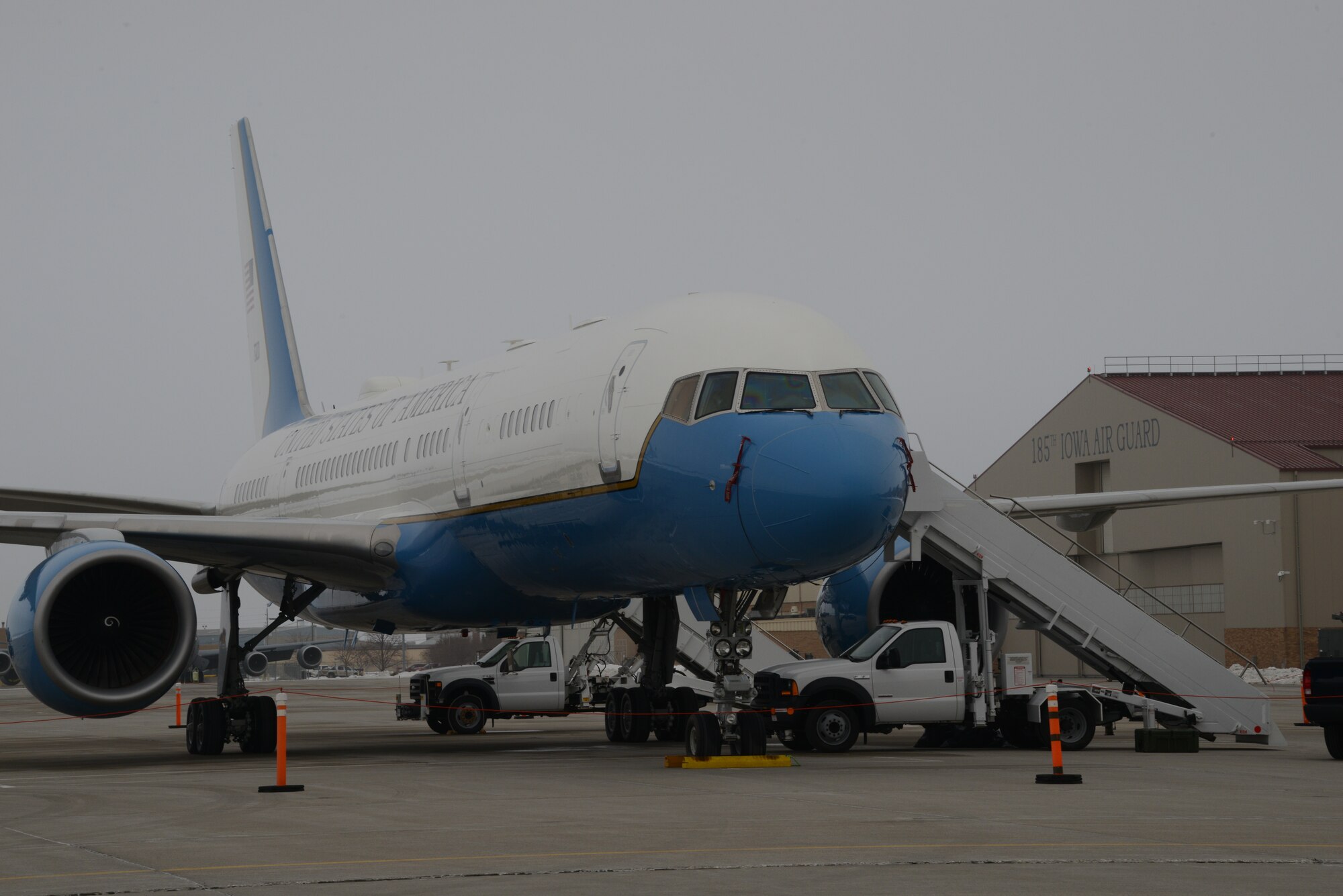 U.S. Air Force C-32 call sign “Air Force Two” on the ramp at the Iowa Air National Guard in Sioux City, Iowa on January 30, 2020