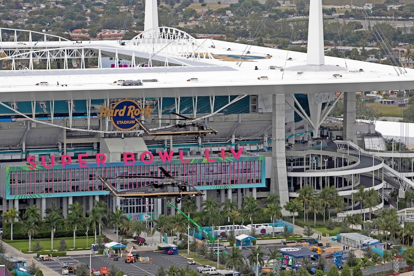 Watch drone footage of the Super Bowl 2020 stadium