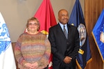 Two civilian retirees at Defense Logistics Agency Troop Support are pictured.