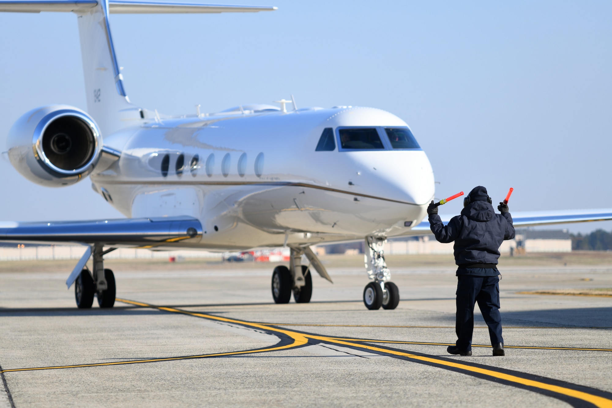 C-37B lands at Andrews.