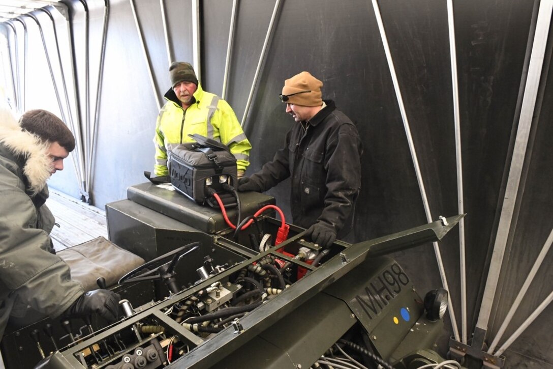 Members from the 28th Logistics Readiness Squadron test an all-terrain vehicle at Ellsworth Air Force Base, S.D., Jan. 16, 2020. The 28th LRS is responsible for repairing all of Ellsworth AFB’s vehicles and ensuring they are ready to work in any condition.