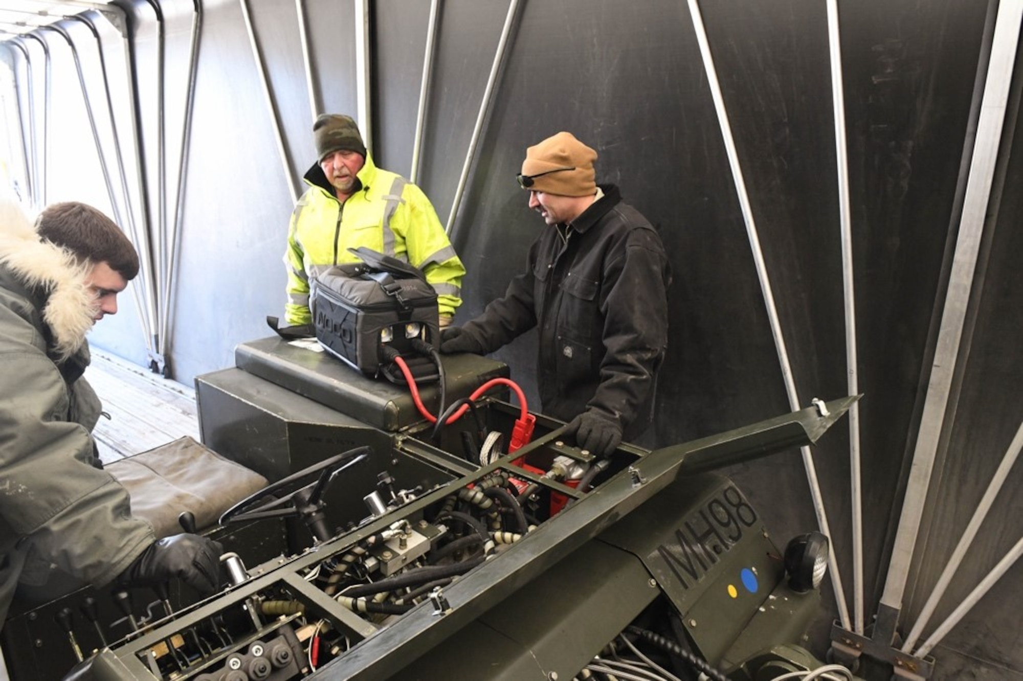 Members from the 28th Logistics Readiness Squadron test an all-terrain vehicle at Ellsworth Air Force Base, S.D., Jan. 16, 2020. The 28th LRS is responsible for repairing all of Ellsworth AFB’s vehicles and ensuring they are ready to work in any condition.