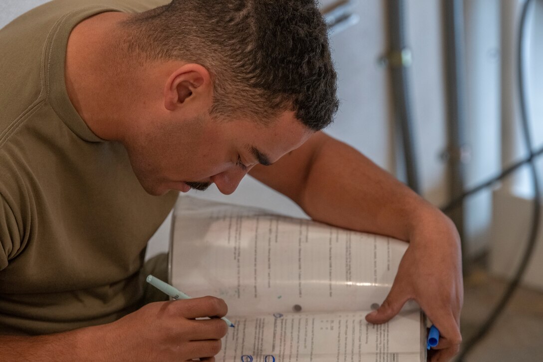 Airmen from the 90th Maintenance Group are responsible for maintaining and repairing ICBMs on alert status Dec. 18, 2019, within the F.E. Warren missile complex, as they are one of three missile bases part of Air Force Global Strike Command. The Minuteman III, on alert at all three bases, replaced the Peacekeeper at F.E. Warren in the 1970s. (U.S. Air Force photo by Senior Airman Abbigayle Williams)