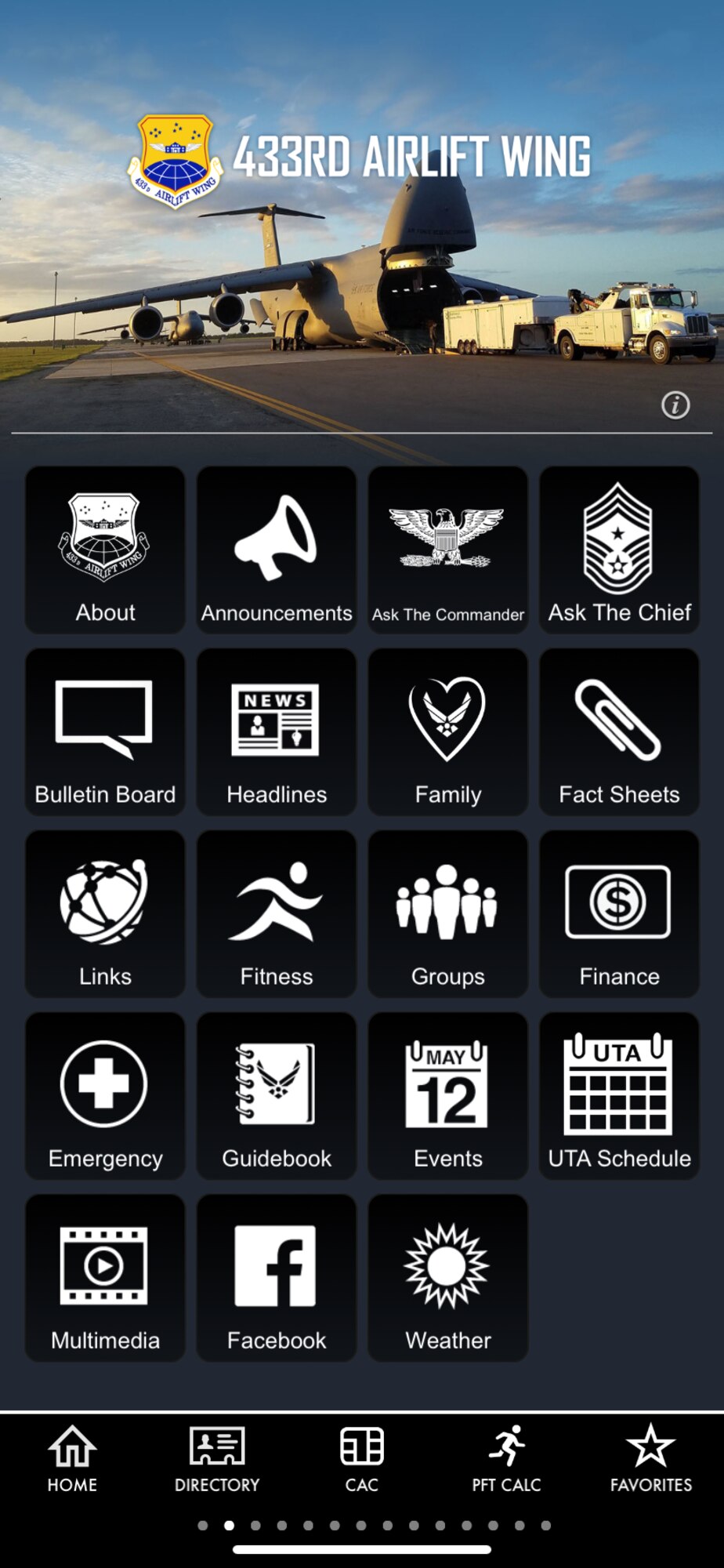 U.S. Air Force Connect App screenshot.