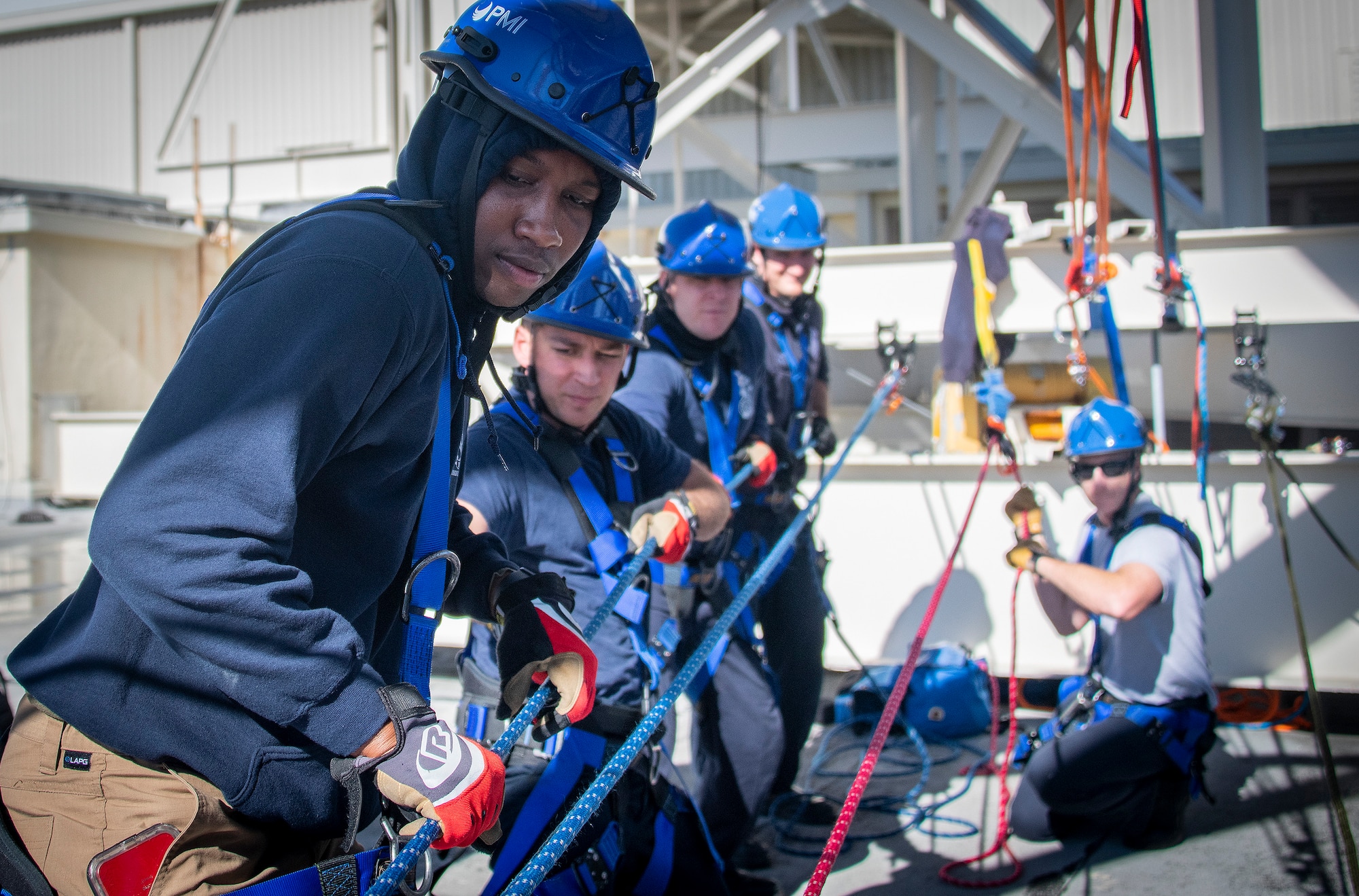 On the ropes: firefighters complete advanced rescue course > Air