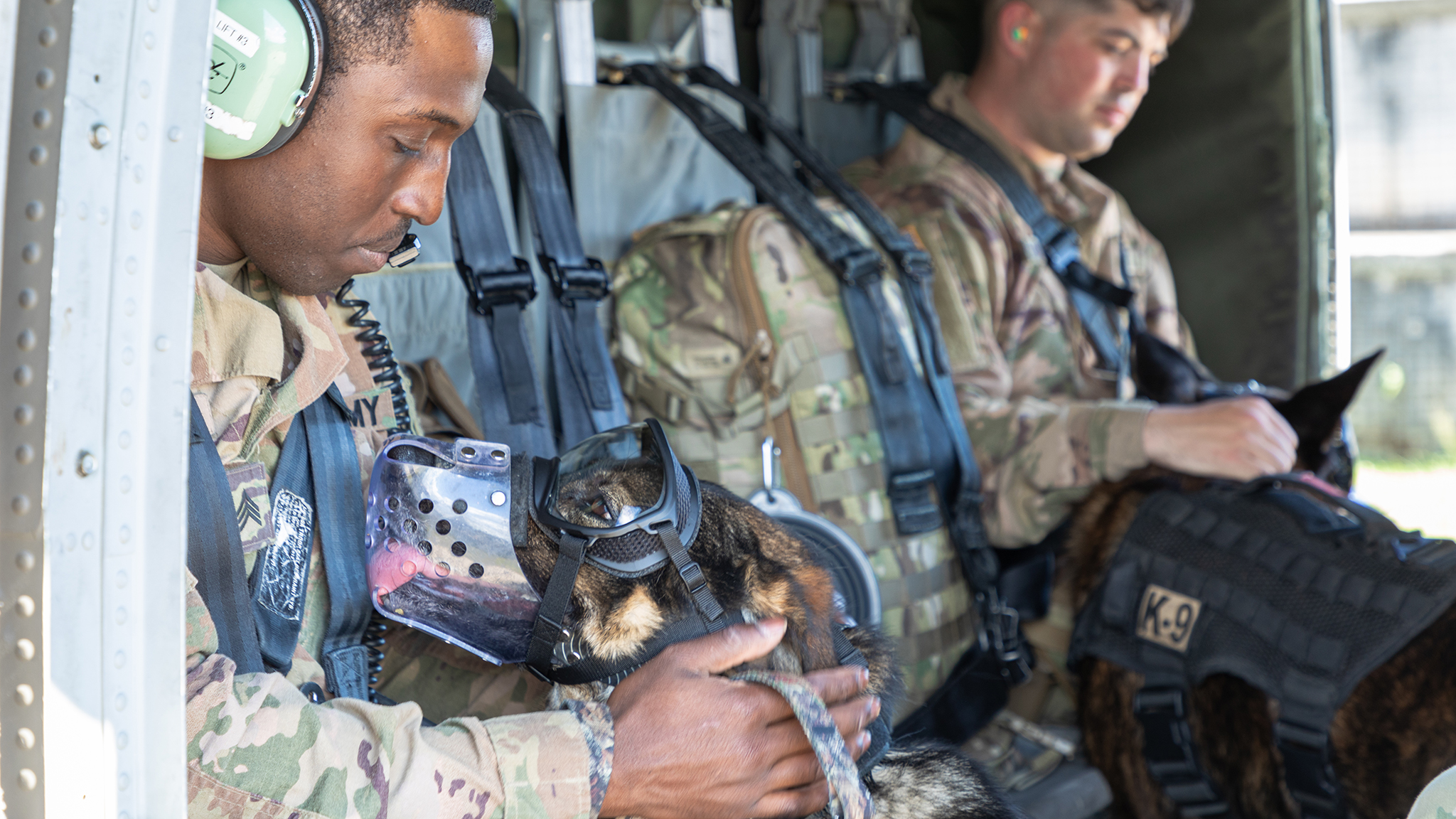 KFOR RC-E Military Working Dog's elements conduct Aerial training 
