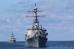 The guided-missile frigate USS Donald Cook (DDG 75) operates in the Baltic Sea during BALTOPS 2020, June 8, 2020.