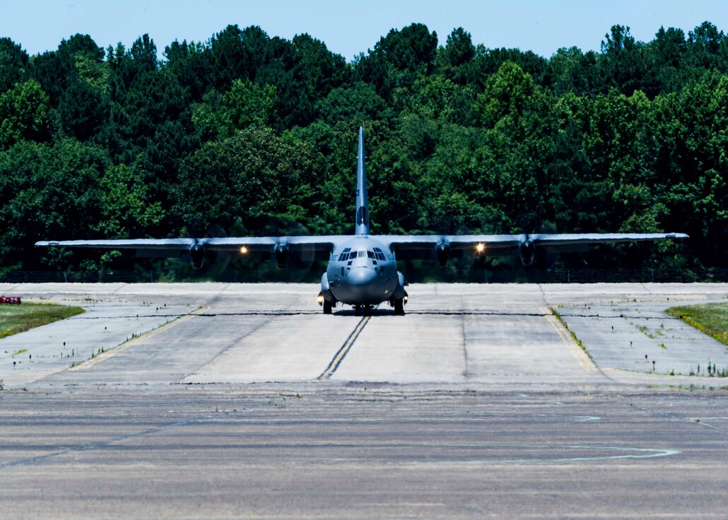 C-130J aircraft on runway