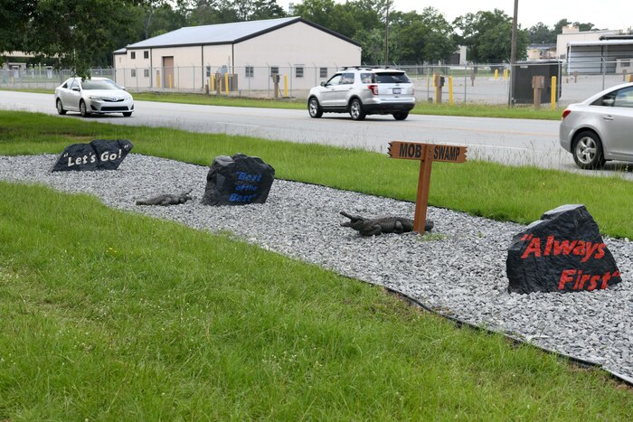Photo shows cars driving by a man created swamp.