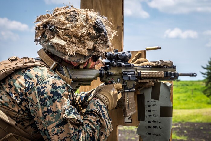 A U.S. Marine participates in a live-fire M4 range on Combined Arms Training Center Fuji, Japan, June 17.
