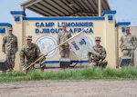 Members of the Wisconsin National Guard’s 1967th Contingency Contracting Team are serving at Combined Joint Task Force Horn of Africa, providing contracting support to U.S. forces in the region. Pictured, left to right: Capt. James Hedman, Sgt. 1st Class Curtis Clements, Capt. Gary Brown, Sgt. Brookelyn Nelson and Master Sgt. Zachary Tevis.