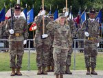 Col. Shannon Shaw assumed command of the Medical Professional Training Brigade July 16, 2019 at Joint Base San Antonio-Fort Sam Houston. Command Sgt. Maj. Jennifer Redding is seen behind the soldier color guard.