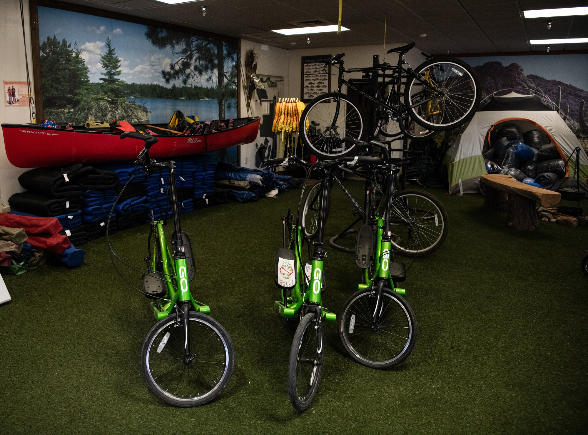 Various vehicles and equipment available for minimal rental fees are displayed at Outdoor Recreation June 16, 2020, at Luke Air Force Base, Ariz.
