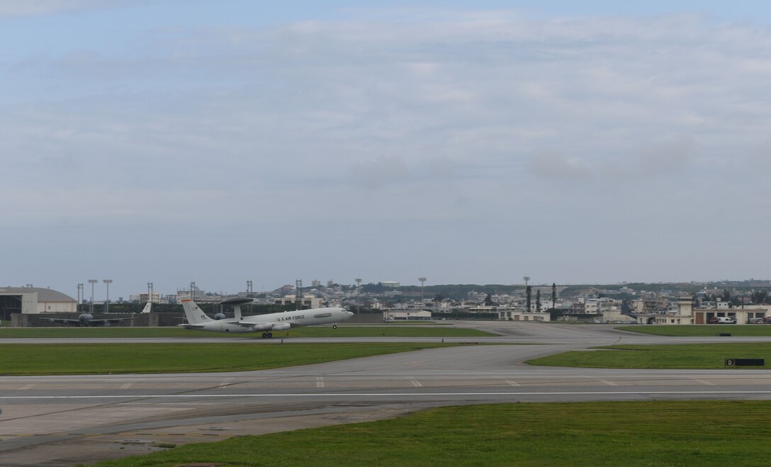 Photo of an AWACS takeoff