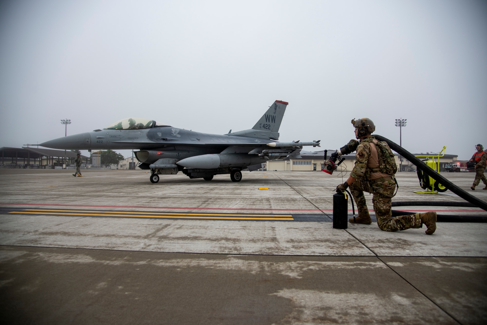 Misawa F-16 Fighting Falcon pilots, in collaboration with Kadena Air Base Airmen, executed a unique refueling capability for the first time at Misawa Air Base, Japan, June 25.