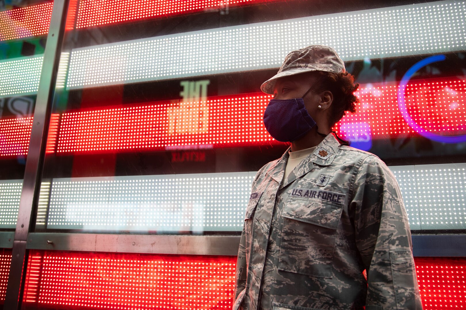 U.S. Air Force Maj. Tynikka Houston, an Individual Mobilization Augmentee, assigned to New York Health Hospitals Jacobi, is deployed to New York City in support of the Department of Defense. COVID-19 response,