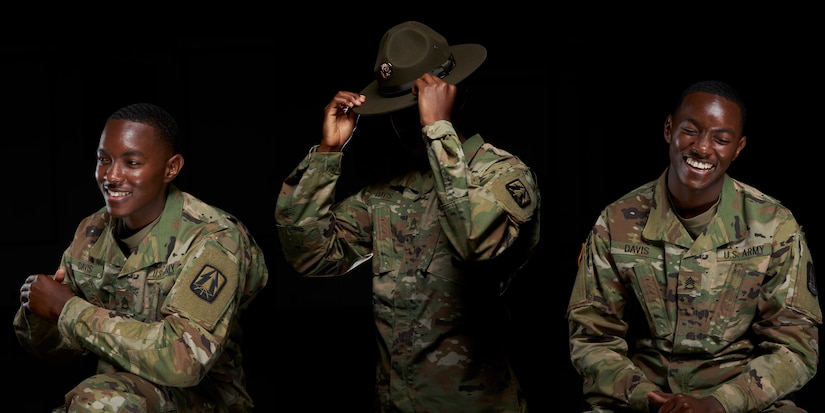 U.S. Army Staff Sgt. Delmar Davis III, an information technology specialist with the 335th Signal Command (Theater), poses for a portrait at East Point, Georgia, May 28, 2020.