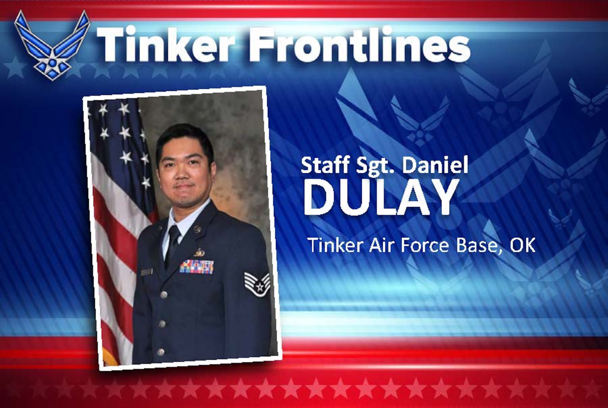 Staff Sgt. Daniel T. Dulay is a logistics planner in the 72nd Logistics Readiness Squadron.