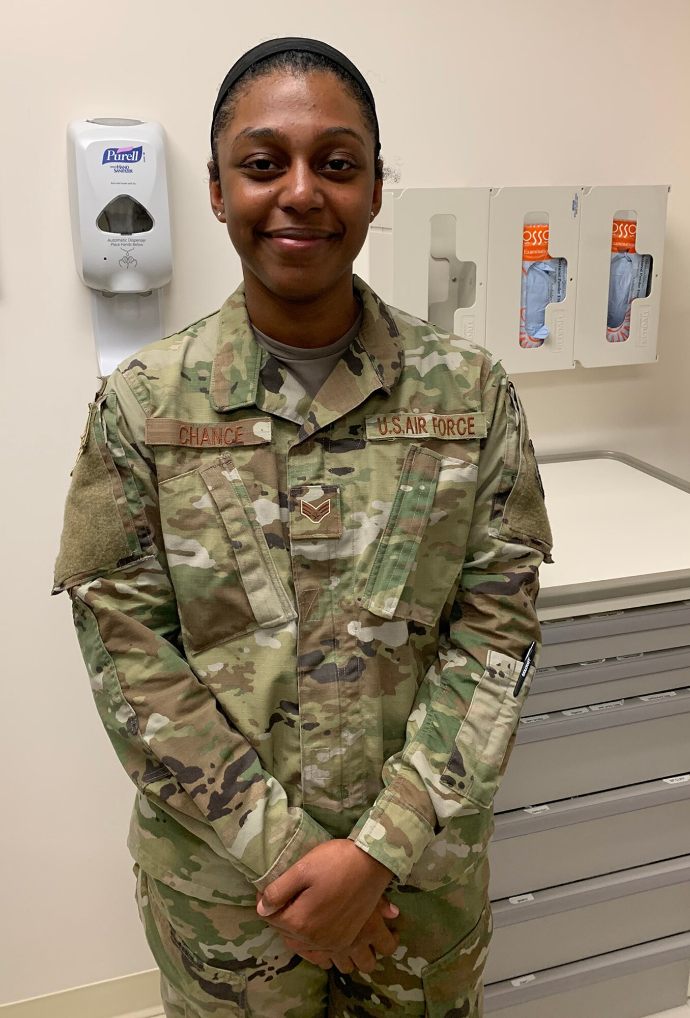 Senior Airman Eboni Chance is a medical technician assigned to the 72nd Healthcare Operations Squadron.