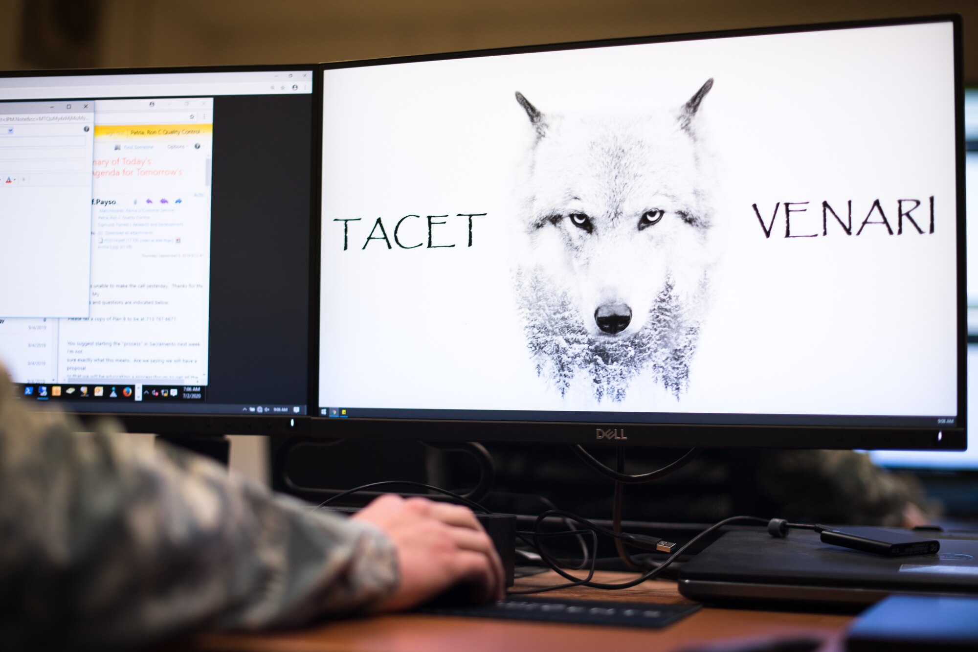 Photo of Airman using computer