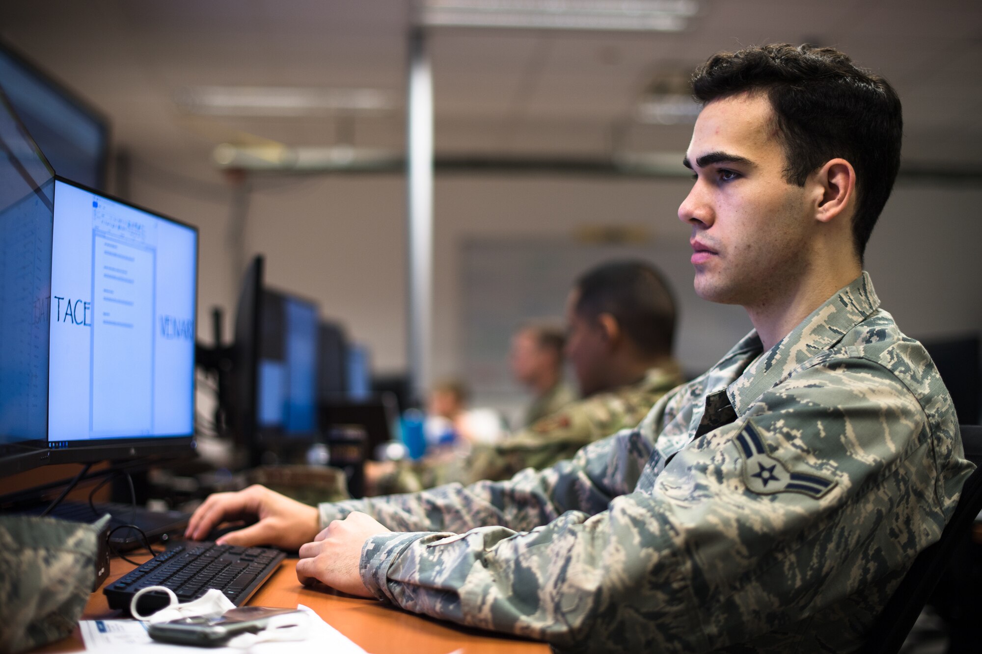 Photo of Airman using computer