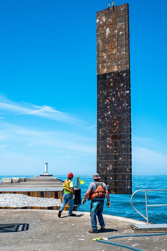 Buffalo District continues repairs to the Lorain breakwater located in Lake Erie in the Port of Lorain, Lorain County, Ohio. The $2.1 million contract, awarded to Great Lakes Dock & Materials, L.L.C. are anticipated for completion by the end of the 2020 construction season.

“The Corps is continually looking for ways to work collaboratively with stakeholders on all of Lake Erie’s harbors,” said Russ Brandenburg, US Army Corps of Engineers, Buffalo District senior project manager. “The Lorain Harbor repair is a perfect example of how our strong collaboration with the Port of Lorain has resulted in positive benefits through infrastructure improvements for Lake Erie and the public that use it.”