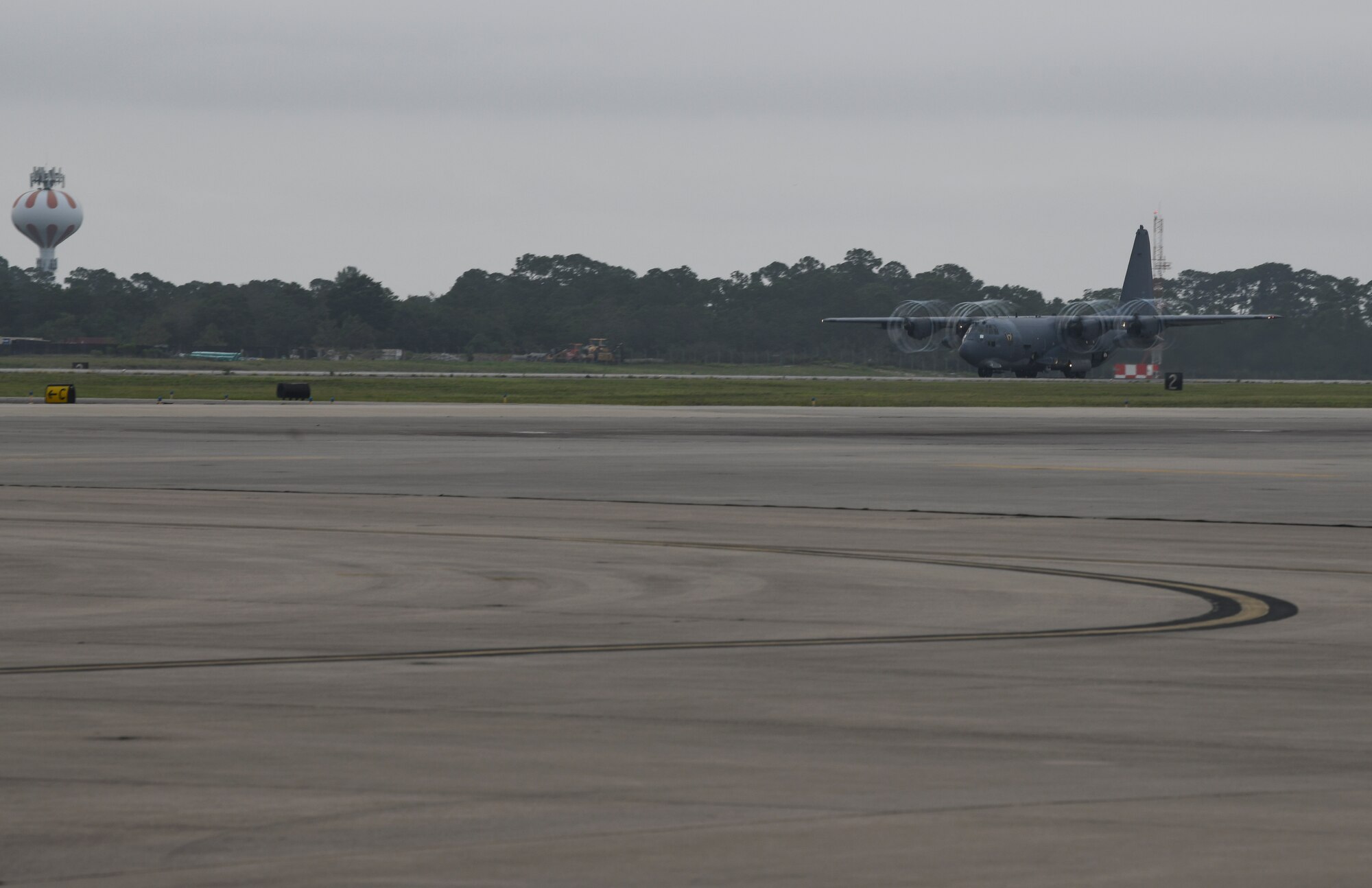 AC-130U Spooky gunship 0510 takes off during its final flight at Hurlburt Field, Florida, June 26, 2020