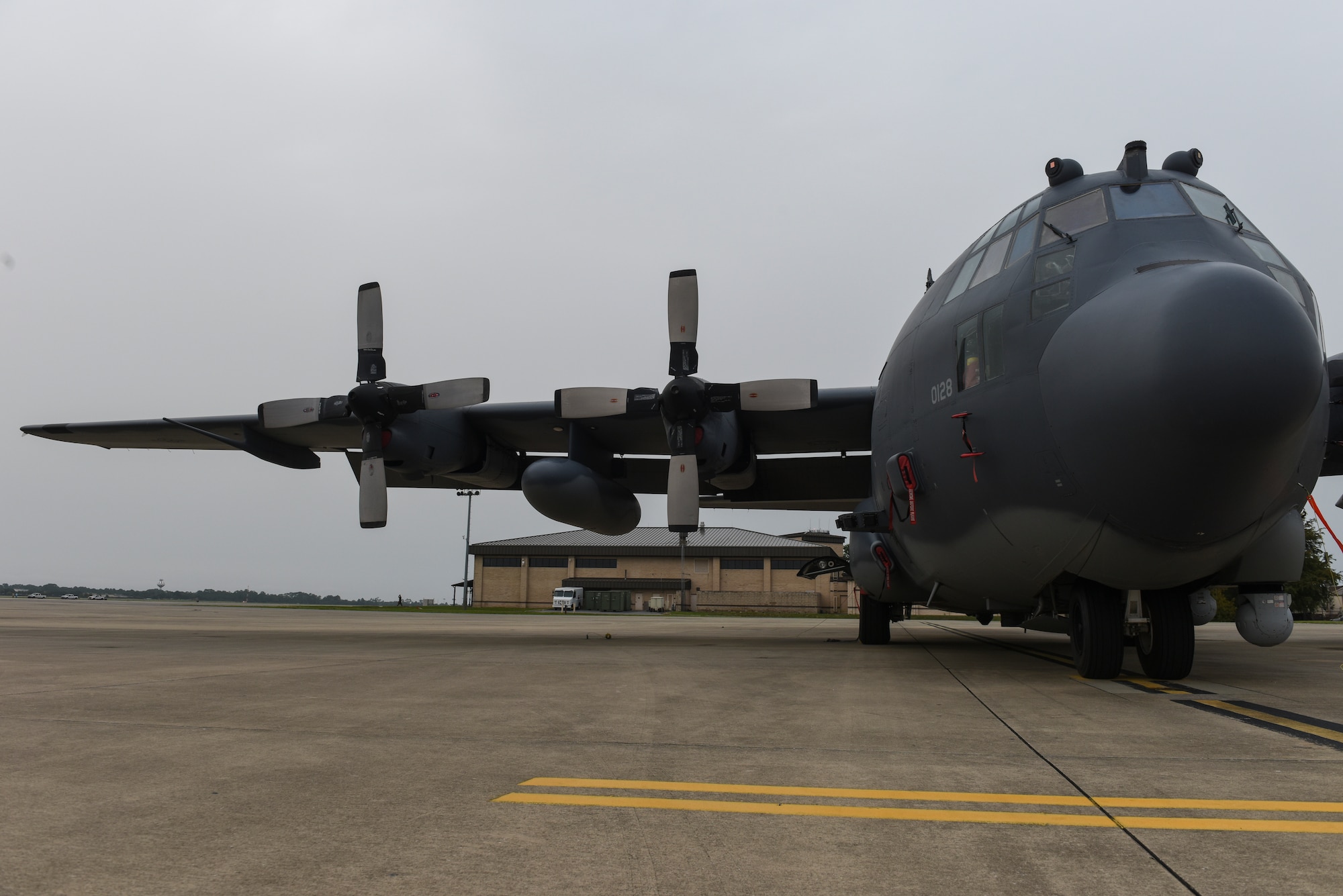 The last AC-130U Spooky gunship to retire, aircraft 0128, also known as ‘Big Daddy’, is parked on the flightline at Hurlburt Field, Florida, June 26, 2020.