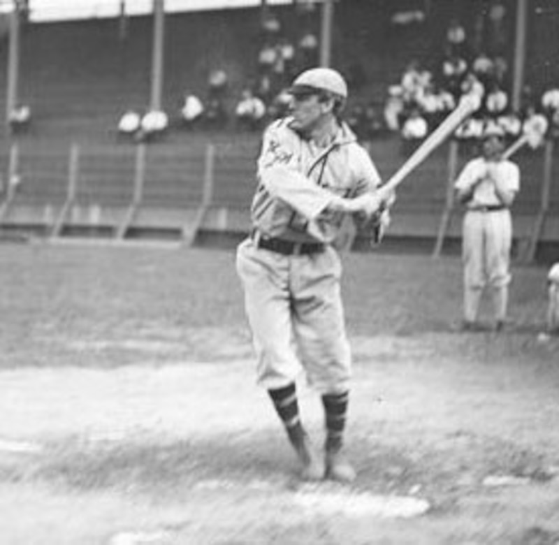 Man ready to hit baseball