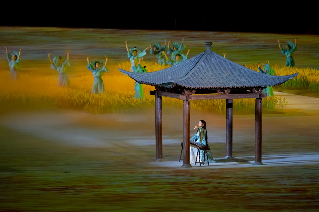 Entertainers performer during opening ceremonies for the 2019 CISM Military World Games in Wuhan, China Oct. 18, 2019. Teams from more than 100 countries will compete in dozens of sporting events through Oct. 28. (DoD photo by EJ Hersom)