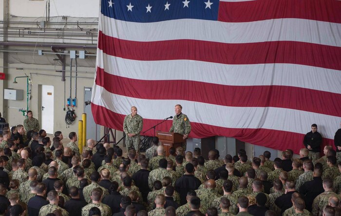 Adm. James G. Foggo III Speaks at All-Hands Call