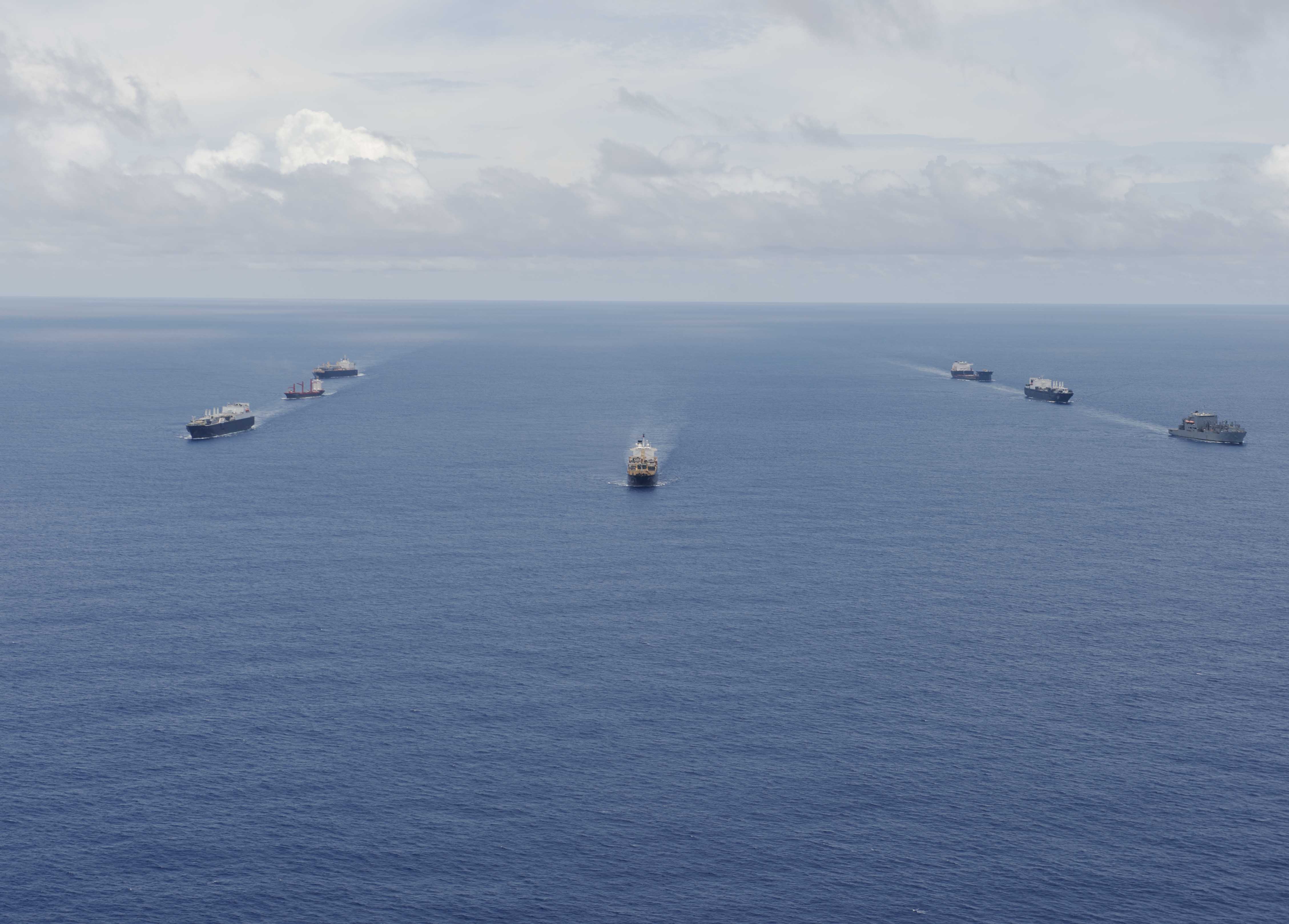 MSC ships in formation