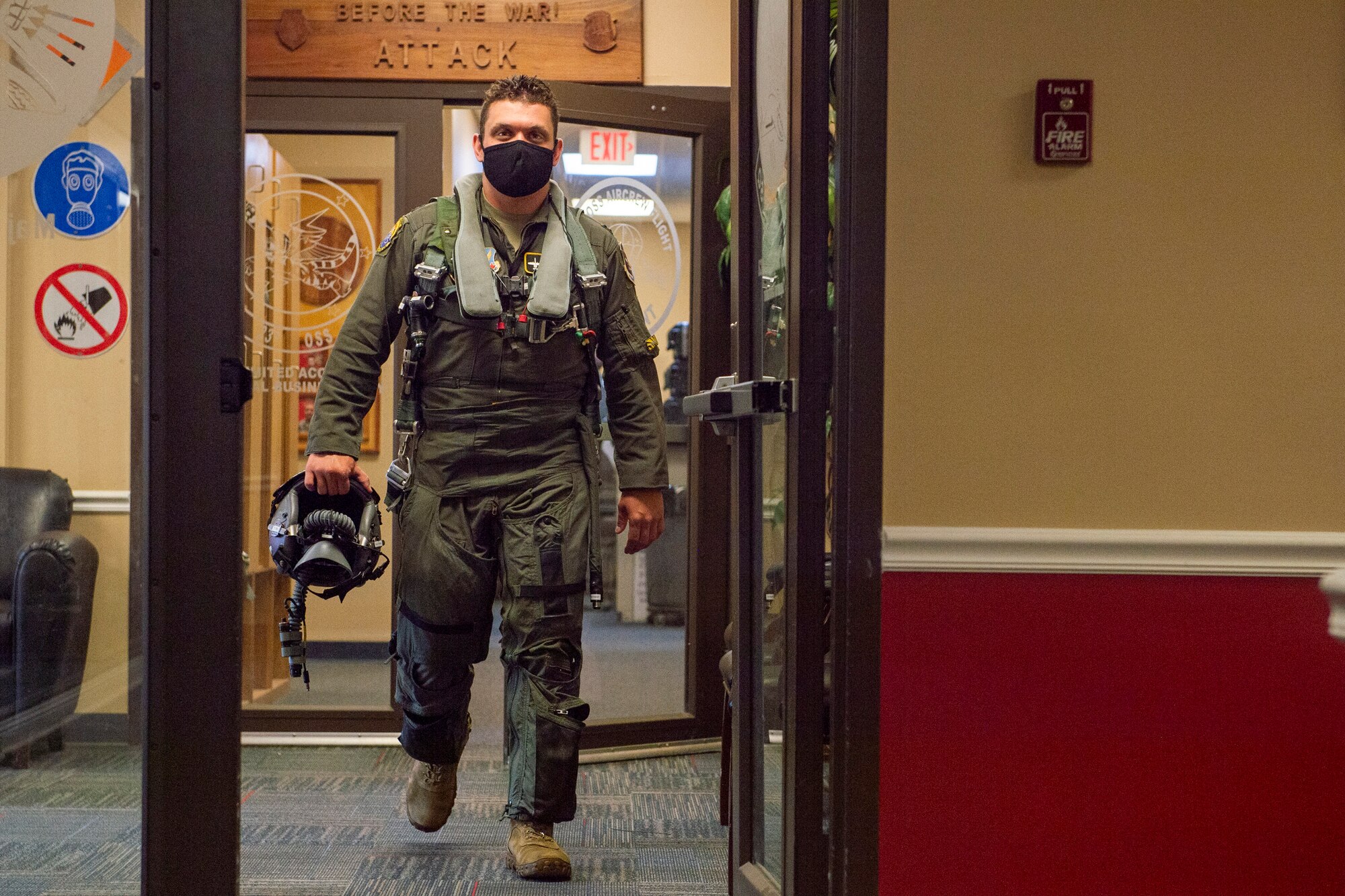 A photo of a pilot walking